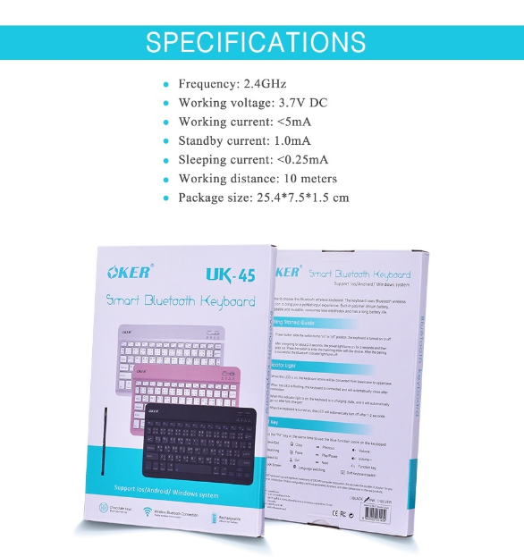 Oker UK-45 Smart Wireless Bluetooth Keyboard