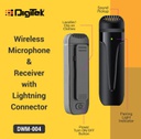 DigiTek DWM-004 Lightning Dual Wireless Microphone &amp; Receiver 2.4GHz