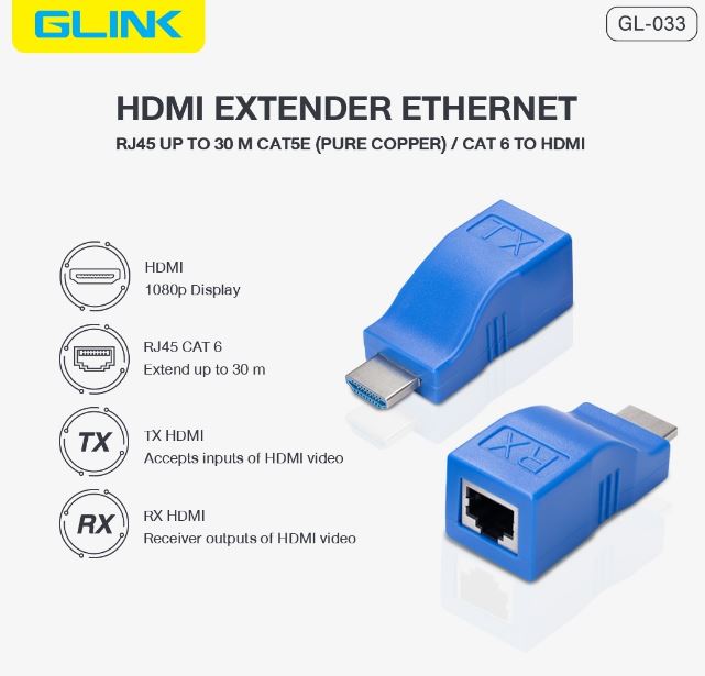 G-Link GL-033 HDMI Extender Ethernet (up to 30m)