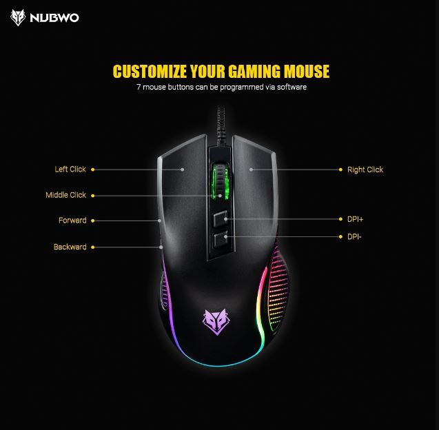 NUBWO  CERBERUS NM-92M Gaming Mouse