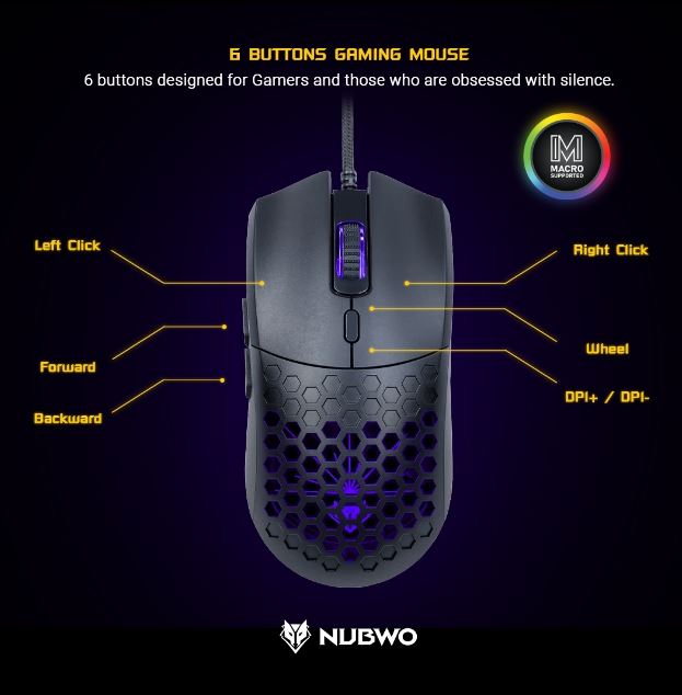 Nubwo NM-94M Gaming Silent Mouse