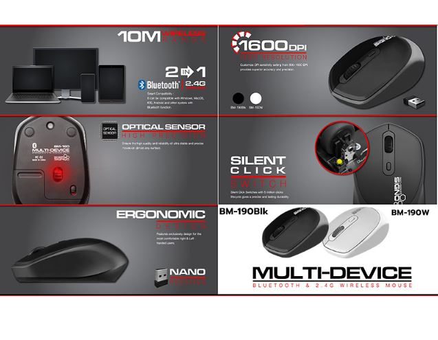 SIGNO BM-190 Bluetooth/Wireless Mouse