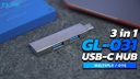 GLink GL-031 3 in 1 USB-C Hub/Multiple/OTG