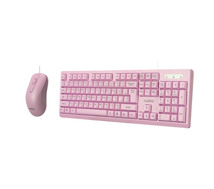 NUBWO NKM-628 Wired Keyboard &amp; Mouse Combo Set ( Mint, Pink, White)