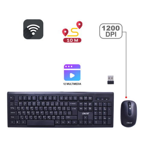 OKER K-289 Wireless Keyboard and Mouse Combo
