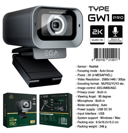 EGA Type GW1 Pro 2K Webcam