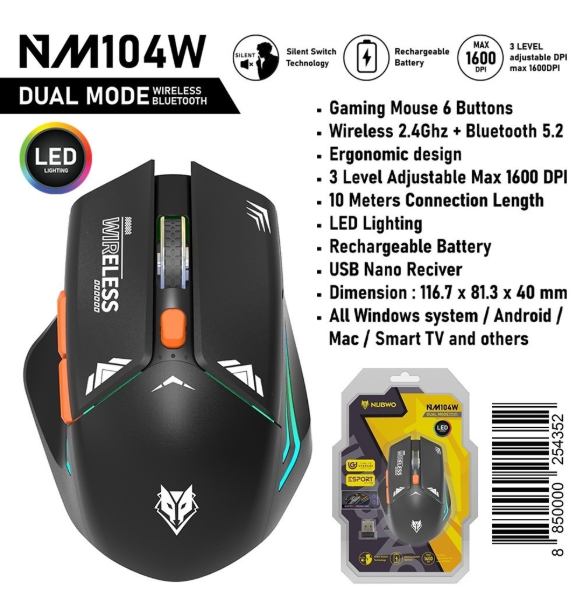 Nubwo NMB-104 Bluetooth &amp;Wireless Mouse