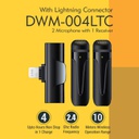 DigiTek DWM-004 Lightning Dual Wireless Microphone &amp; Receiver 2.4GHz