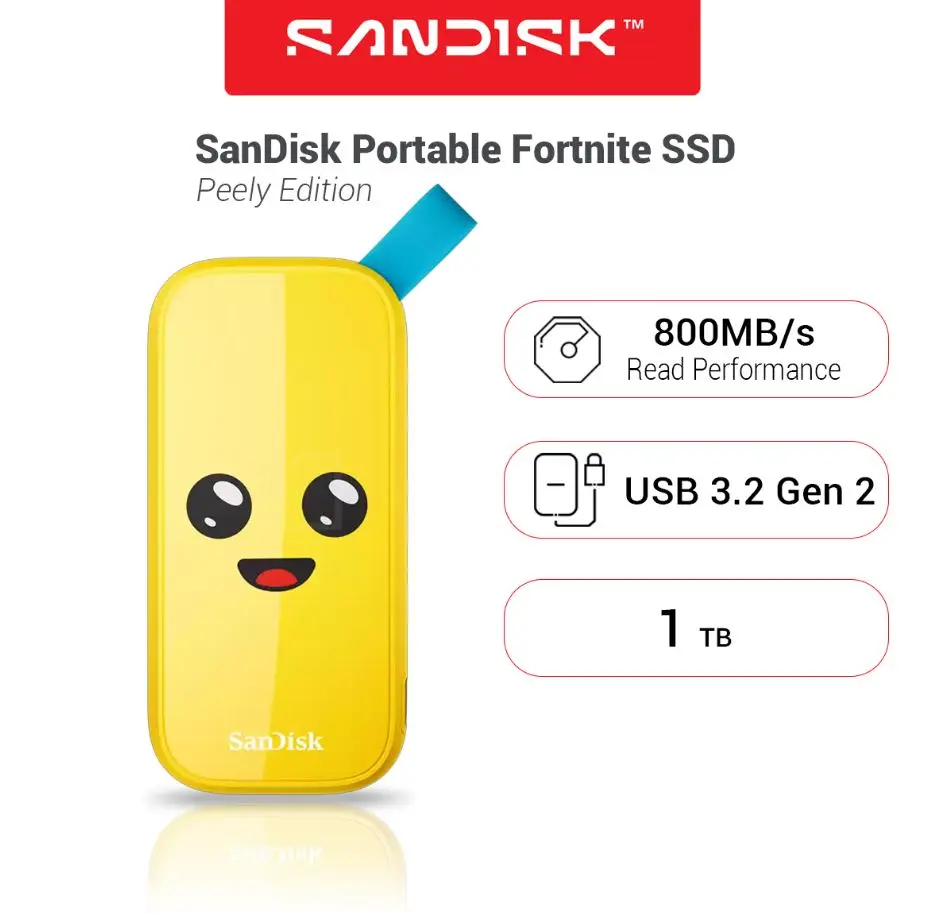 Sandisk 1TB Protable Peely Edition (SDSSDE30-1T00-G25F) _ External SSD