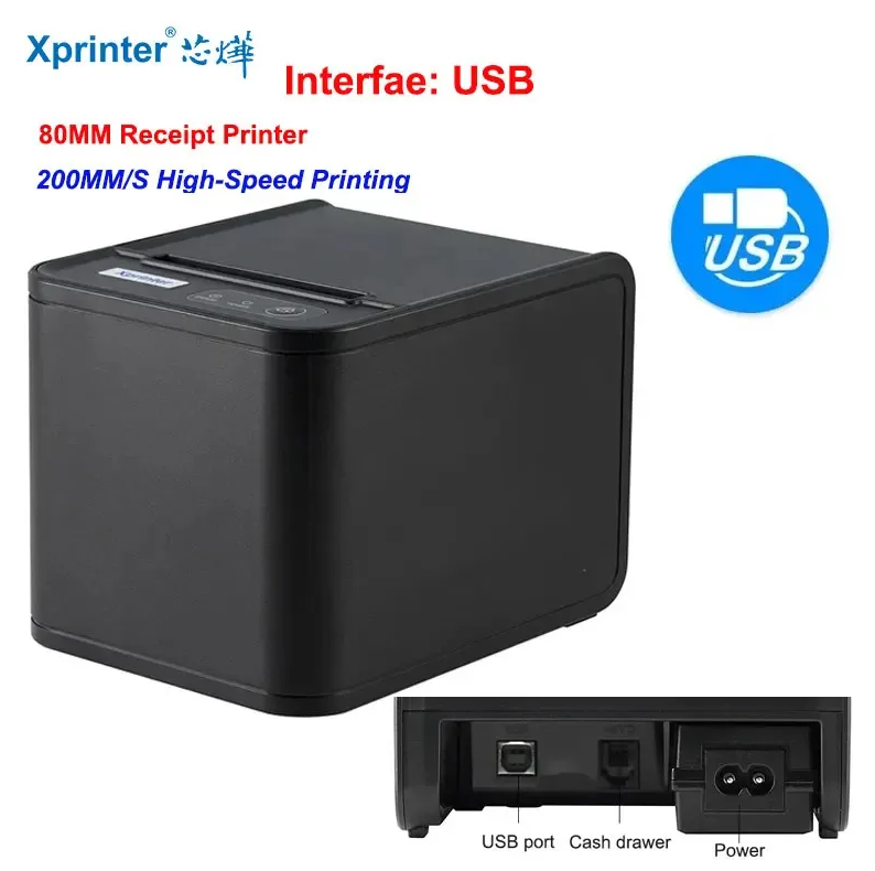 X-printer (XP-T80Q ) USB+Lan Receipt Printer