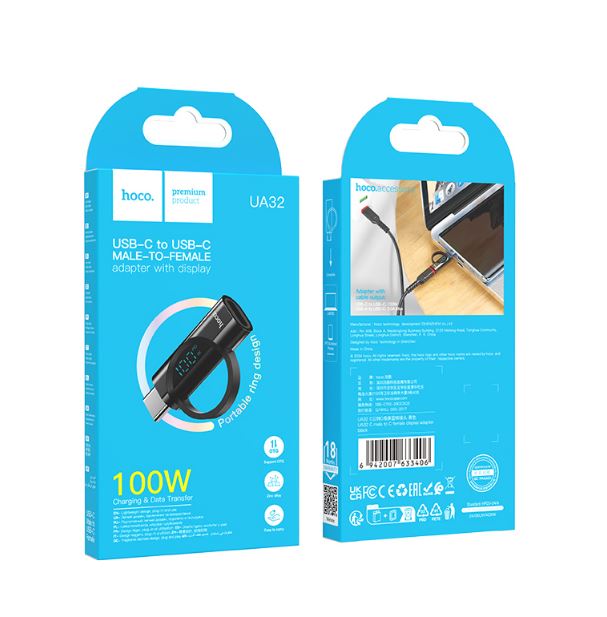 Hoco UA-32 USB C male to female Adapter