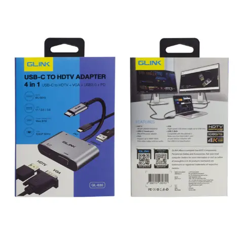 [P000524] G-Link GL-030 USB-C to HDMI/VGA 4 in 1 Type-C Adapter