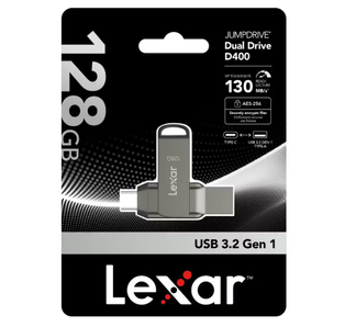 LEXAR D400 USB 3.1 Type-C/A 128GB Flash Drive