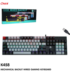 [121224] Oker K458 Mixed Backlit Mechanical Wired Gaming Keyboard
