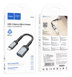 [103307] HOCO UA24 USB-C Male to USB-A Female Adapter