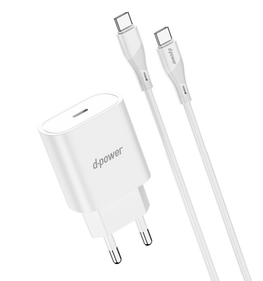 d-power AP-24 20W Charger and Data Cable (USB-C to USB-C)