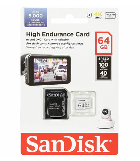 SANDISK Ultra microSDXC UHS-1Card 64GB(SDSQQNR-GN6IA) For CCTV