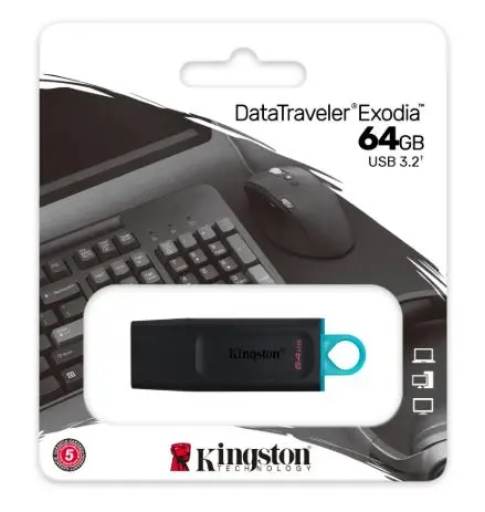 [124033] Kingston Data Traveler Exodia 64GB USB 3.2 Flash Drive
