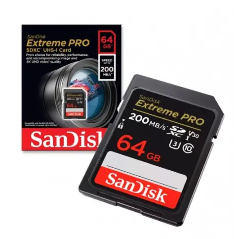 [124147] Sandisk Extreme Pro SDXC UHS-I 64GB SD Card 200MB/s (SDSDXXU-GN4IN)