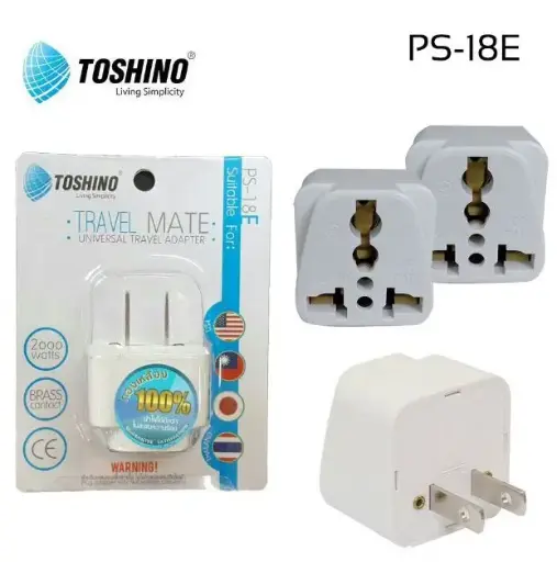 [P000170] Toshino PS18E Travel Mate Universal Adapter (Flat)