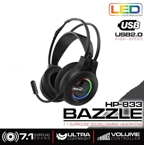 [P000458] SIGNO HP-833 USB Gaming Headset 